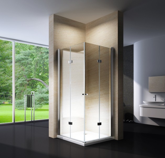 Doccia Con Porta A Soffietto.Box Doccia Soluzione Ad Angolo Con Porta A Soffietto Ex213 90 X 90 Cm 6mm Senza Piatto Doccia