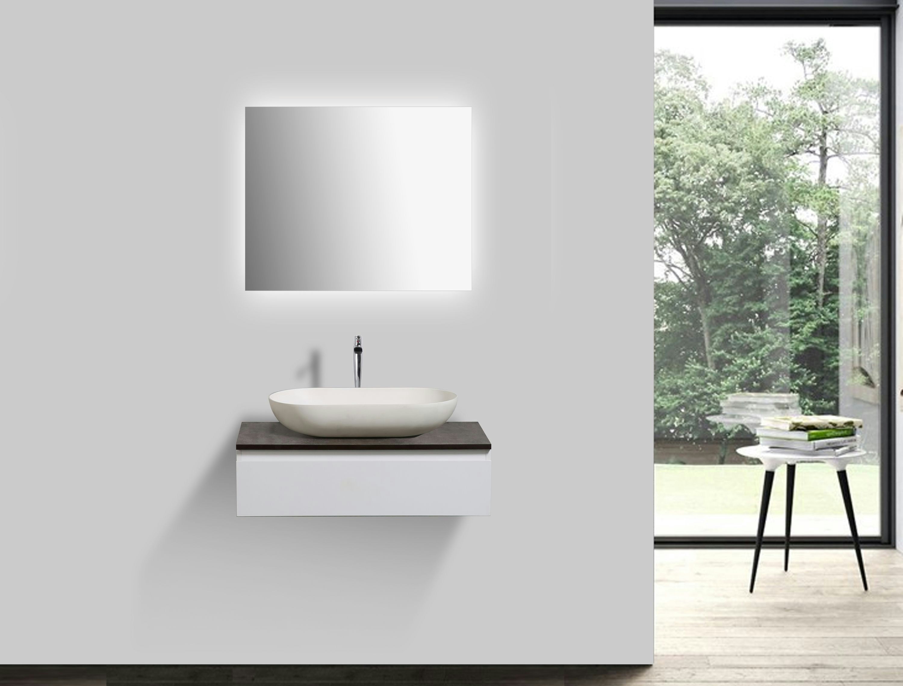 Bathroom Furniture Set Vision 700 Matt White Optional Mirror And