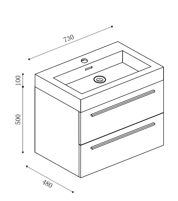 Wall Hung Bathroom Furniture Set T730 White Washbasin And Cabinet