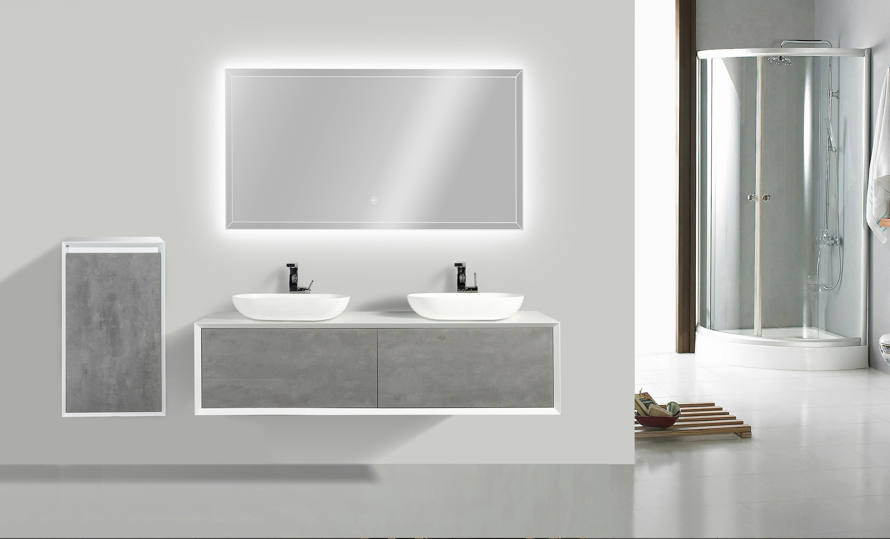 Bathroom Furniture Set Fiona 1600 Available In Different Colours Optional Storage Unit And Mirror