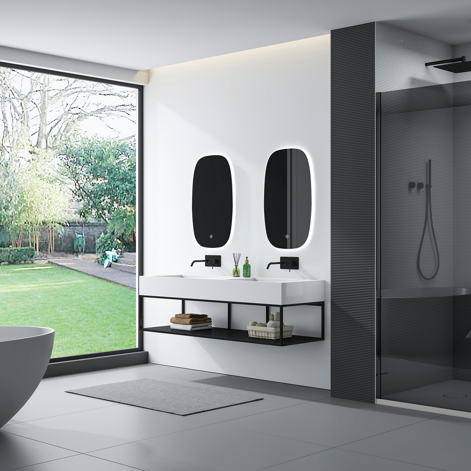 Waschbecken Metallkonsole 150S hängend - Schwarz matt - passendes Untergestell für BERNSTEIN Waschbecken TWG16 Waschbecken Metallkonsole 150S hängend - Schwarz matt - passendes Untergestell für BERNSTEIN Waschbecken TWG16