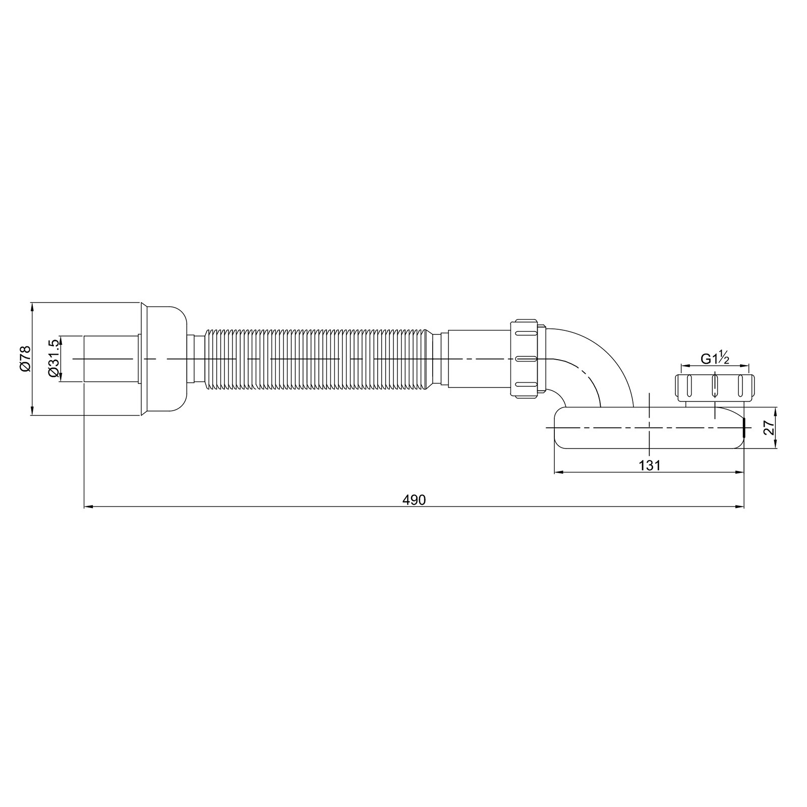 Siphon for freestanding bathtub - drainage system and anti-odor system Siphon for freestanding bathtub - drainage system and anti-odor system