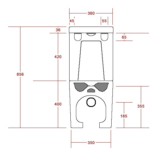 Floor standing WC toilet CT1099 - water connection at the top - soft close seat included Floor standing WC toilet CT1099 - water connection at the top - soft close seat included