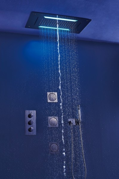 XXL LED Rain Shower Head DPG5030 - 70 x 38 cm - black XXL LED Rain Shower Head DPG5030 - 70 x 38 cm - black